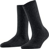 FALKE Brick Wall eenkleurig alpaca wol sokken dames zwart - maat 39-42