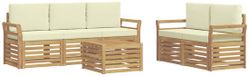 vidaXL Buiten bankenset 6 st Wit en crèmekleurig Polyester