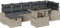 vidaXL Tuinbank Set Lichtgrijs Polyrattan
