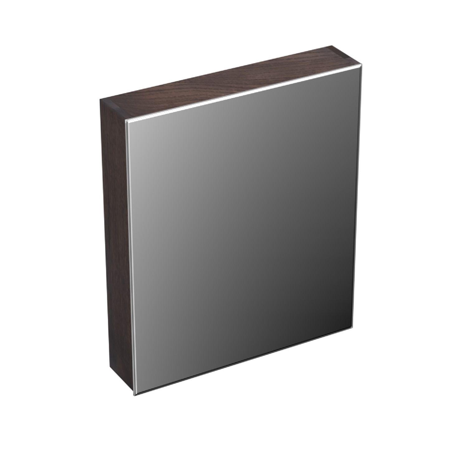 Forzalaqua Uni Spiegelkast - 59.5x68.5x12.5 cm - 1 Deur Rechts - Eiken Charcoal