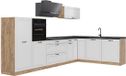 Vicco Hoekkeuken R-Line, Wit landelijk/Goudkleurig Eiken, 347 cm