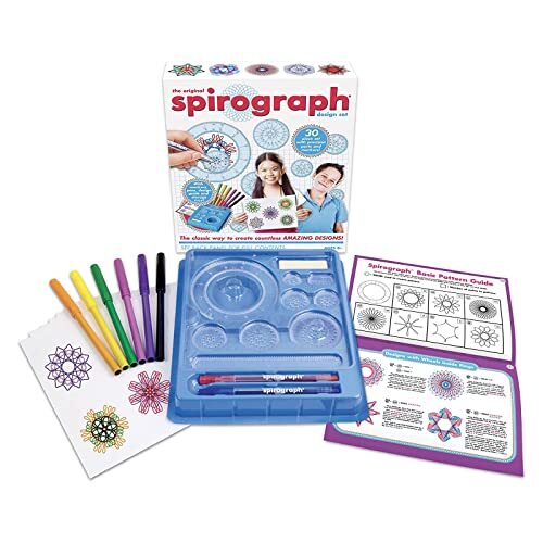 silverlit SPIROGRAPH 1006Z Tekenkoffer, creatieve hobby, 30-delige starterset, het maken van oneindige kleurrijke spiralen, vanaf 8 jaar,