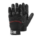 RS Slip Stop Montagehandschoenen van kunstleer bekleed met iliconnet/maat 09, 1 paar/zwart/type mechanics/werkhandschoenen, beschermende handschoenen/met klittenbandsluiting