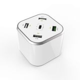 AISENS ASCH-5PQC-W Chargeur rapide universel pour appareils mobiles, blanc, AC, intérieur, 5 ports (3x USB-A, 1x USB-C, 1x USB QC)