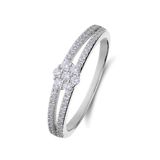 Lucardi Dames Zilveren ring met plating - Ring - 925 Zilver - Zilverkleurig - 15.50 / 49 mm