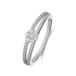 Lucardi Dames Zilveren ring met plating - Ring - 925 Zilver - Zilverkleurig - 15.50 / 49 mm