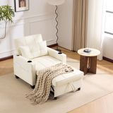 OKWISH Fauteuil 3-en-1 - Réglable et extensible avec porte-gobelets et port USB - Pour petits espaces - Blanc