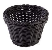 APS Ronde mand "Profi Line", zwarte gevlochten mand, mand van polypropyleen, houder van vlechtwerk, broodmand, levensmiddelmand, diameter Ø 13 cm, hoogte 10 cm