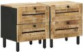 vidaXL Nachtkastje Naturel 40 x 33 x 46 cm Massief Mango Hout