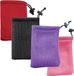 Merkloos 4 stuks kleine nettas met trekkoord - 10 x 15 cm - Paars/Rood/Roze/Zwart