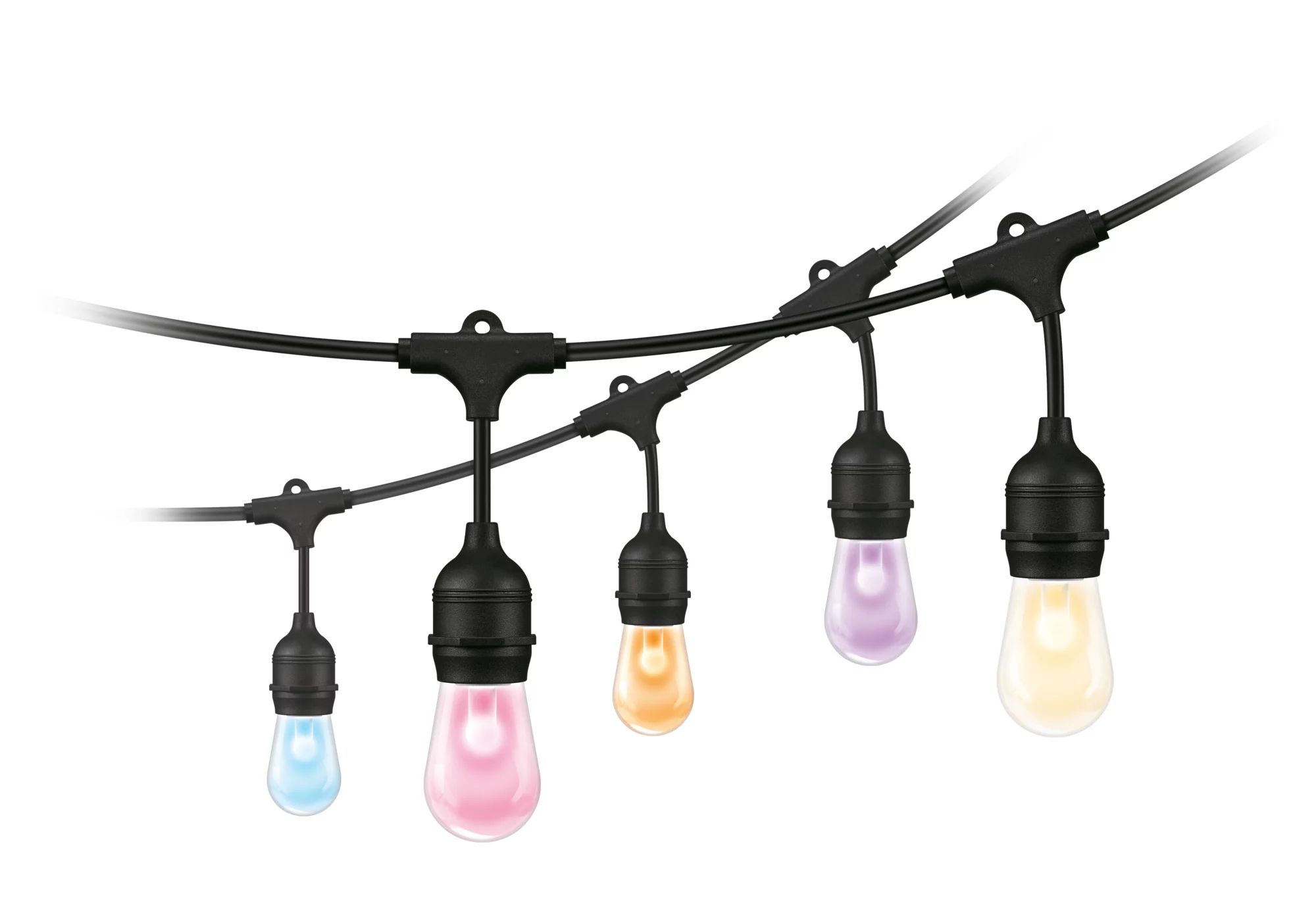 WiZ Smart Outdoor String Lights - Black - Wi-Fi - LED - 12W - 120 lm - 12 Bulbs