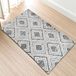 Comart, Dastan Vloerkleed, inrichting voor woonkamer, badkamer, slaapkamer, Berberstijl, geometrisch patroon, grijs met ruiten, 60 x 90 cm