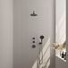Brauer Brauer Gunmetal Carving inbouw doucheset gebogen muurarm en ronde handdouche 20 gunmetal