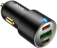 Hoco 3A USB/USB-C Auto Snellader 45W - Power Delivery en Quick Charge 3.0 - Zwart