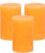 Merkloos Stompkaars/cilinderkaars - 3x - oranje - 5 x 8 cm - klein rustiek model