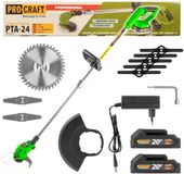 Procraft PTA24 coupe-bordure sur batterie 20 V 150 mm + 2x batterie 2,0 Ah + chargeur
