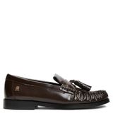 Tommy Hilfiger leren loafers met franjes - donkerbruin