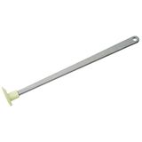 Fackelmann 33012 Potbodemschraper, schraper met lange steel, schraper, siliconen, kunststof, grijs, lichtgroen, 23 x 1,4 x 2,3 cm