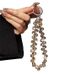 Lanière de poignet / attache pour téléphone avec perles en cristal - 14cm - dorée