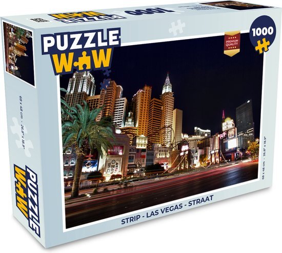 MuchoWow Puzzel Strip - Las Vegas - Straat - Legpuzzel - Puzzel 1000 stukjes volwassenen