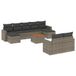 vidaXL 10-delige Loungeset met Kussens, Poly Rattan, Grijs