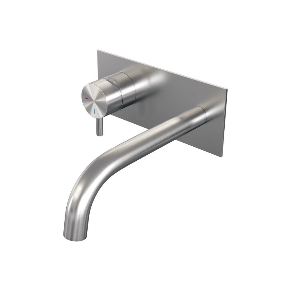 Brauer Brushed Edition Inbouw Wastafelkraan - Gebogen Uitloop - Nikkel