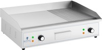 Royal Catering Elektrische bakplaat - 727 x 420 mm - geribbeld/glad - 4400 W