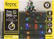 Feeric lights & Christmas Feeric lights feestverlichting lichtsnoer - gekleurd - 7 m - 96 led lampjes - zwart snoer - batterij
