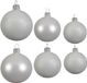 Decoris Lot de boules de Noël en verre - Blanc - Brillant et mat - 16x pièces - 6x 6 cm - 6x 8 cm - 4x 10 cm