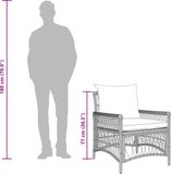 vidaXL Tuinstoel Grijs Poly Rattan