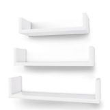 Songmics Étagères murales flottantes, Set de 3, MDF, Blanc