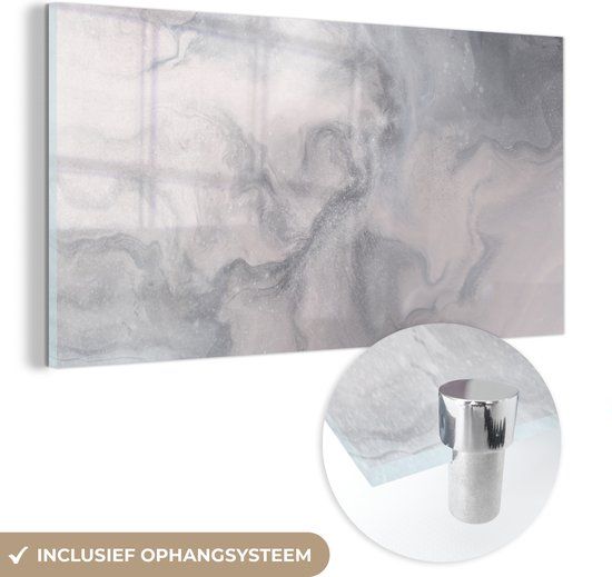 MuchoWow® Glass Painting 40x20 cm - Acrylic Glass Painting - Clouds - Abstract - Paint - Photo on Glass - Paintings