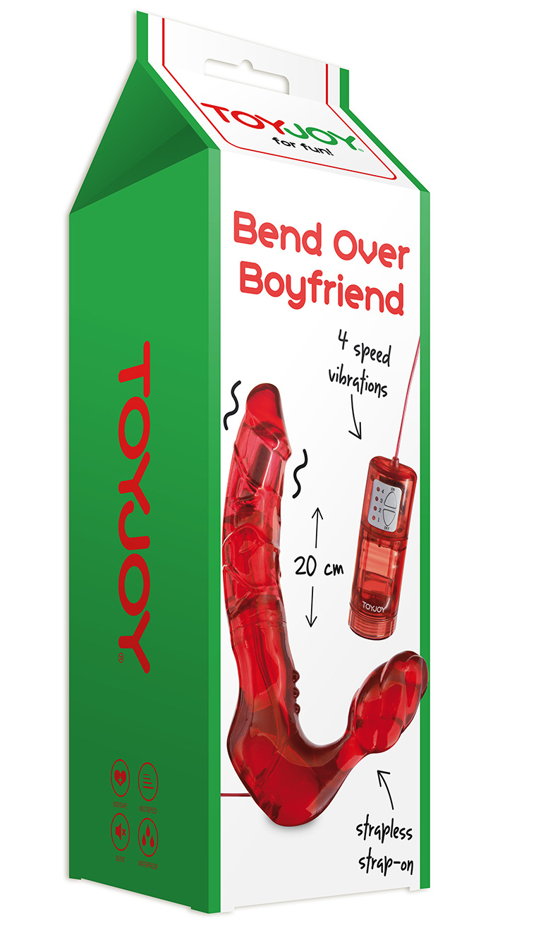 ToyJoy ToyJoy Strapless Stran-on Bend Over Boyfriend Vibrating Red