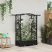 VidaXL Verhoogd bed met trellis en dak zwart 124 x 40 x 123 cm pp