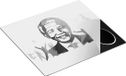 Chefcare Inductie Beschermer Nelson Mandela - Zwart Wit - 57,6x51,6 cm