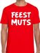 Bellatio Decorations Feestmuts Feestmuts tekst t-shirt - rood - heren - Foute party kleding - korte mouwen - katoen M