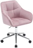 Merkloos / Sans marque Famanu Ergonomische Bureaustoel - Verstelbare Hoogte, Armleuningen, Fluweel, Roze