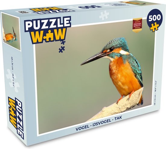 MuchoWow Puzzel Vogel - IJsvogel - Tak - Legpuzzel - Puzzel 500 stukjes