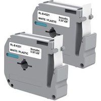 Phonillico® Set van 2 witte linten compatibel Brother P-touch MK221 - Label 9 mm x 8 m