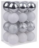 Magichome vianoce MagicHome Kerstballen MagicHome Kerst, 24 stuks, wit-zilver, mix, voor de kerstboom, 6 cm