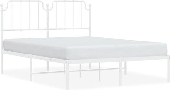 vidaXL Bedframe - Metaal - Wit - 150x200 cm