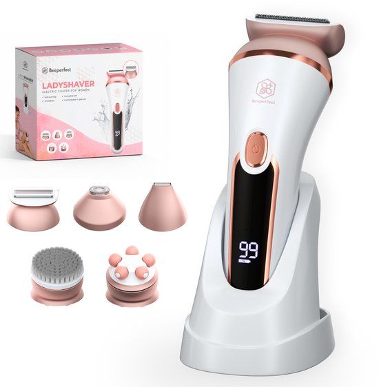 Beeperfect® 7 in 1 Ladyshaves Voor Vrouwen - Epilator - Scheerapparaat Vrouw - Gezicht Trimmer - Bikinitrimmer - Oplaadbaar - Waterdicht - 7 Opzetstukken