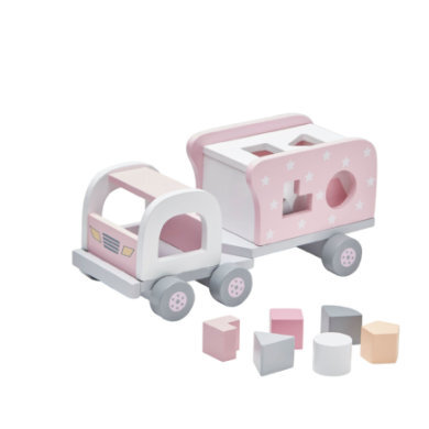 KIDS CONCEPT Blokkendoos Vrachtwagen Star roze