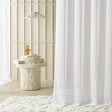 ROOM99 Sensia, gordijnen met plooiband, 140 x 260 cm breed x hoogte, voor woonkamer, slaapkamer, glad, 1 stuk, wit