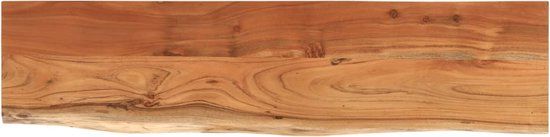 vidaXL Wandschap rechthoekig natuurlijke rand 120x30x2,5 cm acaciahout