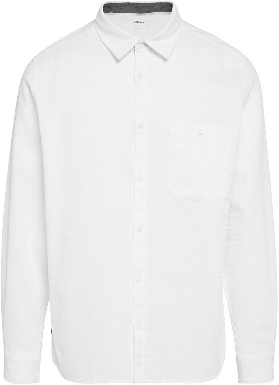 s.Oliver Hemd wit katoen lange mouw Regular Fit XL