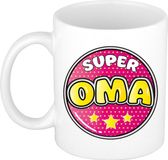 Bellatio Decorations Mok - Super Oma - Roze - 300 ml - Keramiek