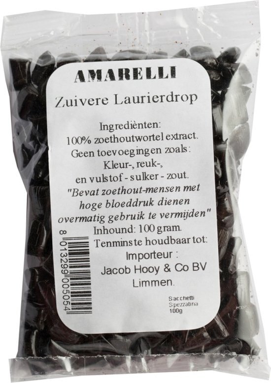 Amarelli Laurierdrop zakje kleine stukjes 100 gram