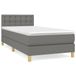 vidaXL Lit boxspring avec matelas, gris foncé, 120x190 cm, rembourré