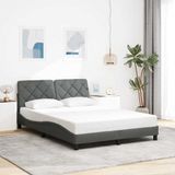 vidaXL Bedframe Stof Donkergrijs 140x200 cm